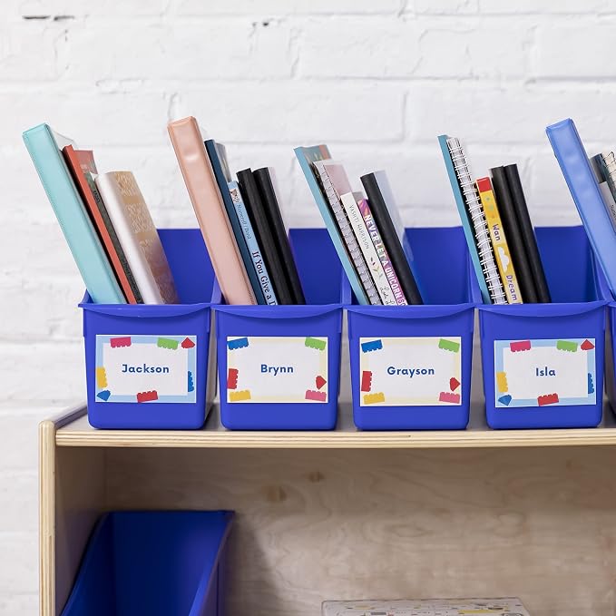 ECR4Kids Linking Plastic Storage Book Bin, Multipurpose Organization, Blue, 10-Piece - Image 10