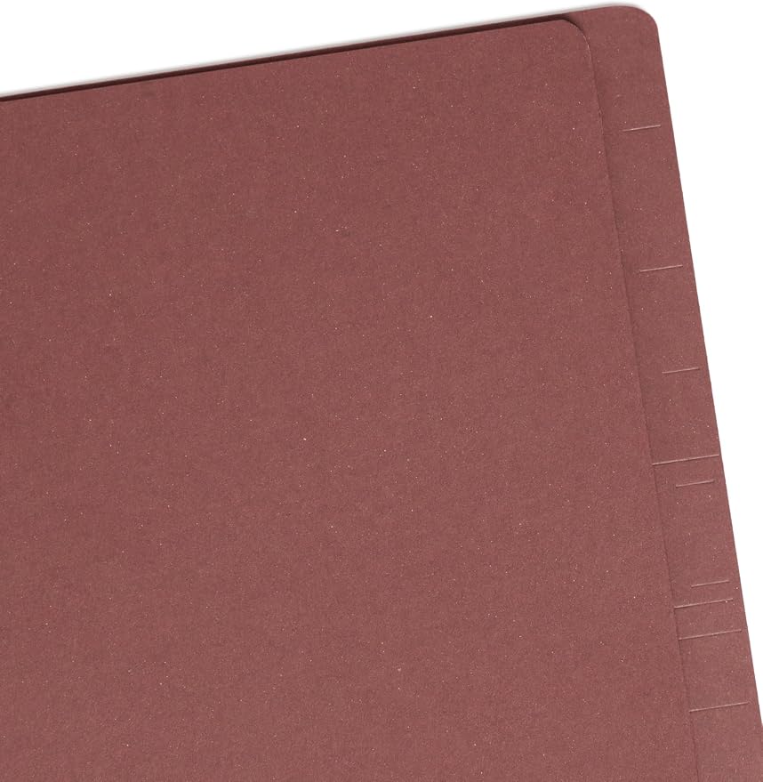 Smead 100% Recycled End Tab Pressboard Classification File Folder with SafeSHIELD Fasteners, 3 Dividers, 3" Expansion, Legal Size, Red, 10 per Box (29865) - Image 6