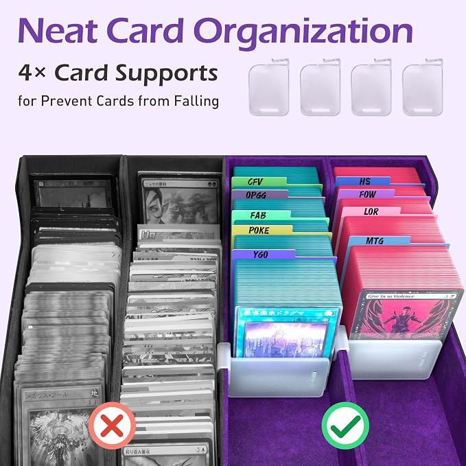 4-Row【3200+】 Trading Card Storage Box, Card Organizer Holder With 24 Dividers, Case Fit for Mtg Tcg Magic Commander Deck Playing Cards, Deck Box for Sport Card - Image 5