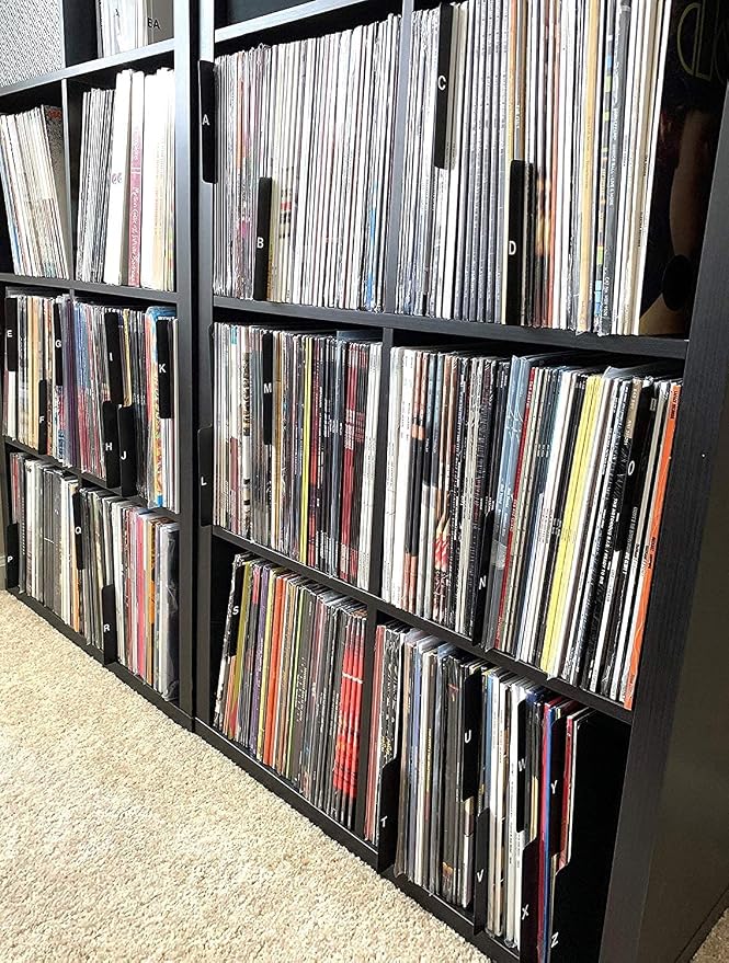 A to Z Record Dividers (DIY Kit Do it Yourself Kits) Vertical Tab Professional Black Index 12-inch 33 LPs Vinyl Album Organizers/Organization A-Z Alphabet Alphabetize Alphabetical Cards Show Shop - Image 3