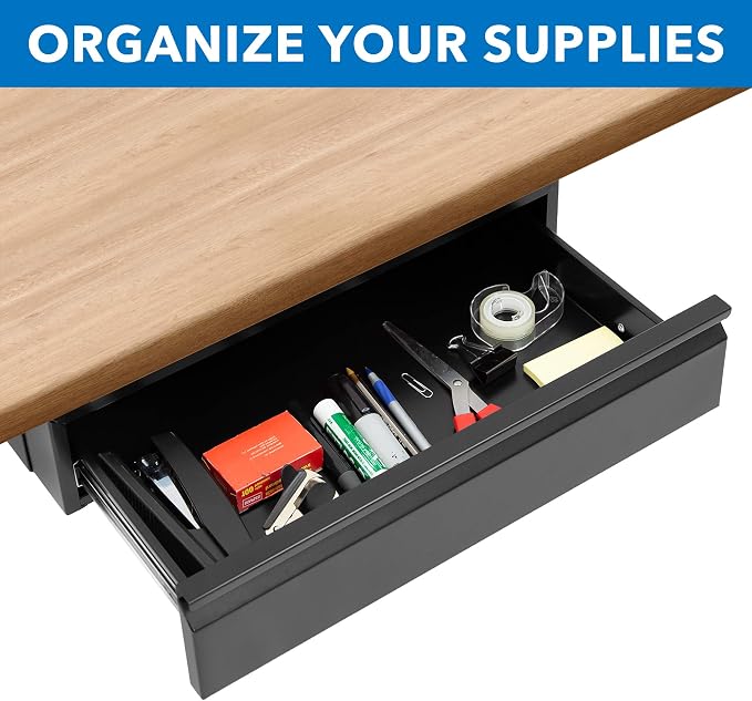 Mount-It! Under Desk Pull-Out Drawer, Heavy-Duty Steel Under Table Slide-Out Storage Organizer, Smooth Glide Track, Fits Desks Over 0.71″ Thick, 11 lb Capacity - Image 6
