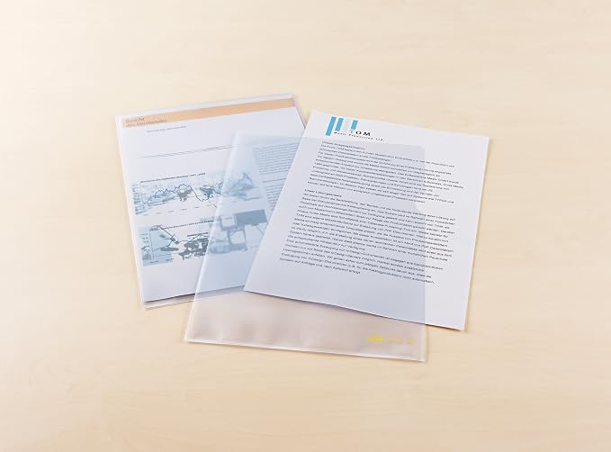 Oxford transparent sleeves Premium 100 pack for A4 made of PP plastic, crystal clear, document-proof, transparent, colorless at The top and open on The side - Image 2