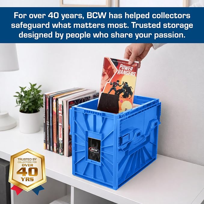 BCW Short Comic Book Bin | Holds 150 Comics | Stackable Plastic Storage | Acid-Free Organizer | Blue, Single - Image 3