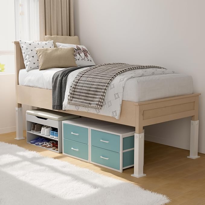 BOLUO Stackable Storage Drawers Closet Organizers and Storage Fabric Blue 2 Drawer Dresser for Bedroom 2 Packs Modern - Image 7