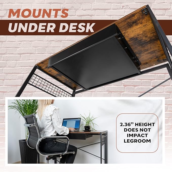 Large 23.6 Inch Under Desk Drawer Slide Out, Pencil Drawer, Undermount Desk Drawer, Under Counter Drawers, Attachable Desk Drawer, Drawer For Under Desk, Undermount Drawer, Under Desk Pull Out Drawer - Image 6
