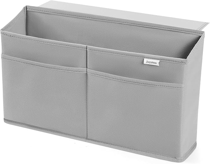 10 Pack Desk Side Hanging Organizer, Adhesive Storage Bag with Pockets for Magazine Ipad Notebook, for End Tables Home Office Desks Computer Workstations Dressing Table, Grey - Image 7