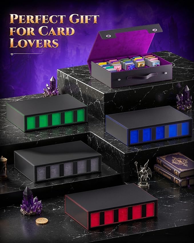 MoKo Trading Card Storage Box for MTG, 3900+Capacity, Black Purple | Card box with Dice Tray, Commander Display & Handle, Top Loaders Organizer Case, For Magic Game, TCG PTCG Sport Cards - Image 8