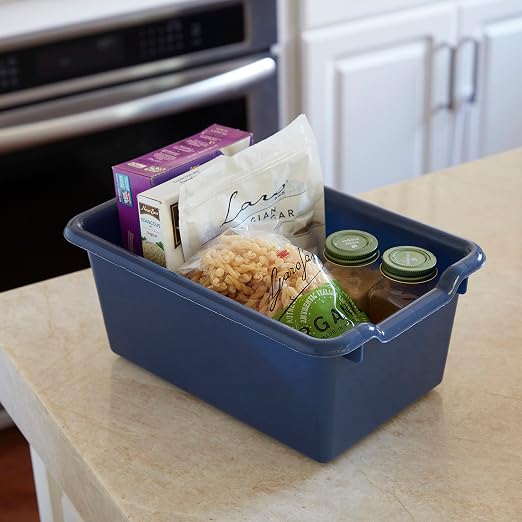 ECR4Kids Scoop Front Storage Bins, Multipurpose Organization, Navy, 10-Piece - Image 9