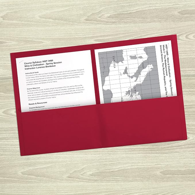 Oxford 2 Pocket Folders, Mega Box of 125, Textured Paper Folders, Red, Letter Size, Essentials for School & Teacher Supplies Lists (57543) - Image 7