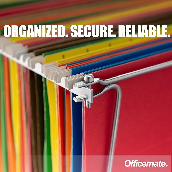 Officemate Hanging File Frame, Letter Size (Fits 24″–27″), Adjustable Heavy-Duty Steel File Drawer Organizer for Desks, Cabinets & Shelves, Set of 6 (98620) - Image 6