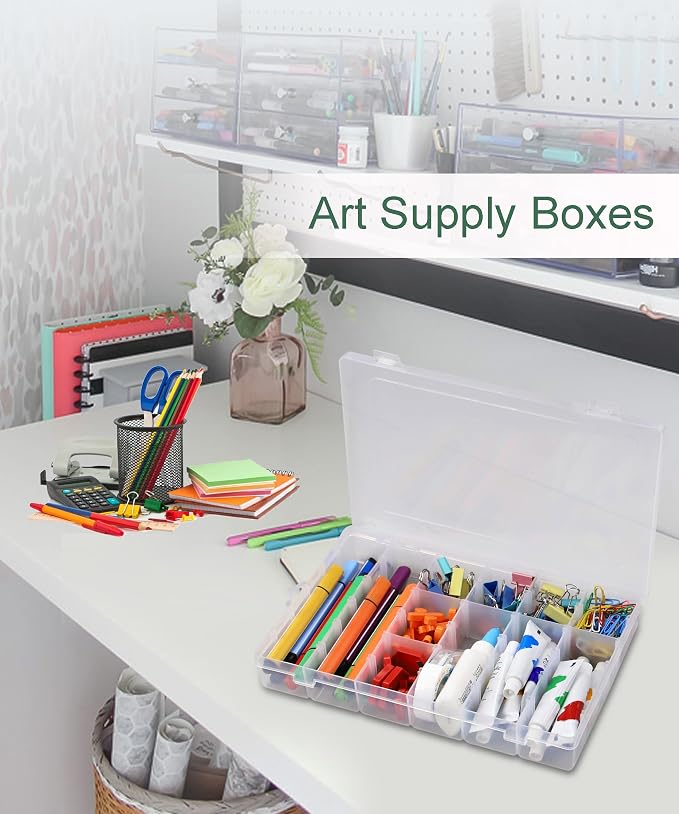 12 Pack 36 Grids Bead Organizers Plastic Organizer Box with Dividers 3600 Tackle Boxes Organizer Clear Box Organizers Compartment Storage Container - Image 5