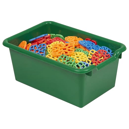 ECR4Kids Scoop Front Storage Bins, Multipurpose Organization, Green, 10-Piece - Image 11