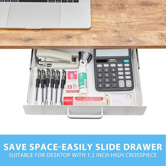 Gome Under Desk Pull-Out Drawer - Storage Organizer Office Mounted, Easy Slide-Out Pencil Drawer for Saving Space, Ideal for Sit-Stand Workstation - Image 3