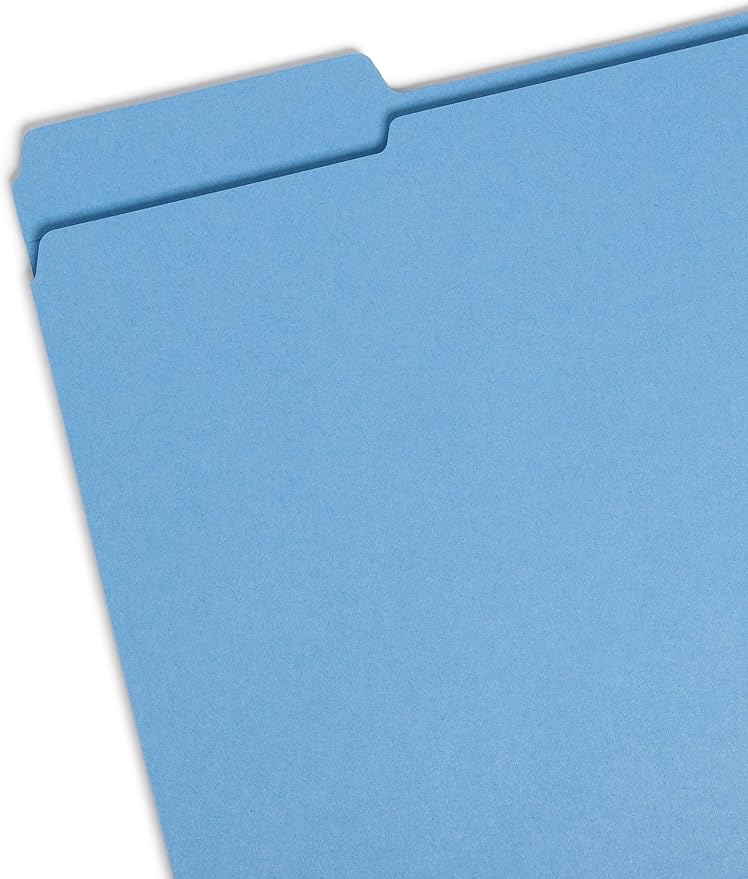 Smead File Folder, Reinforced 1/3-Cut Tab, Letter Size, Blue, 100 per Box (12034) - Image 2