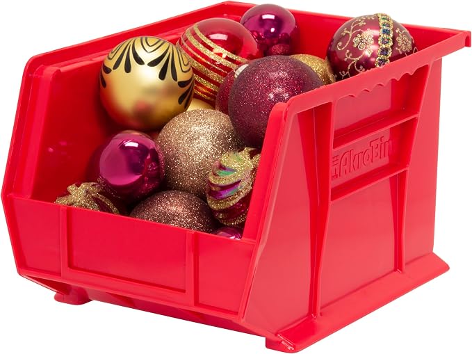 Akro-Mils 30239 AkroBins Plastic Storage Bins, 11"x8"x7", Red, 6-Pack | Space-Saving Stackable Bins for Garage, Pantry, Craft Organization - Image 7