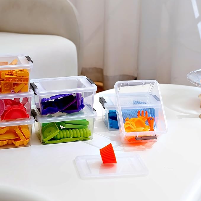 Citylife 20Packs 1.3Qt Small Storage Bins with Lids,Stackable Clear | Plastic Containers for Beads, Buttons, Sewing Supplies, Office Supplies - Image 5