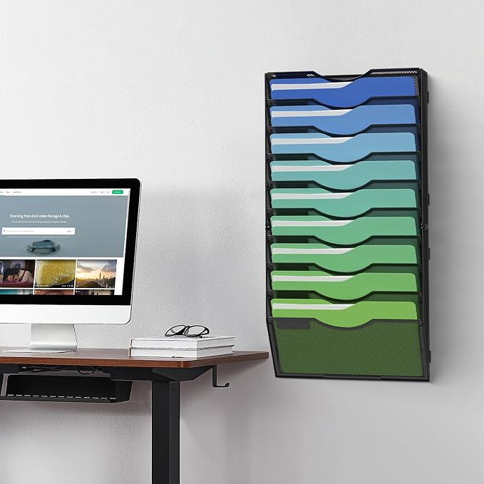 Kuntine.B Wall File Organizer Office Hanging Magazine Holder Wall File Organizer for Office Home - Image 7