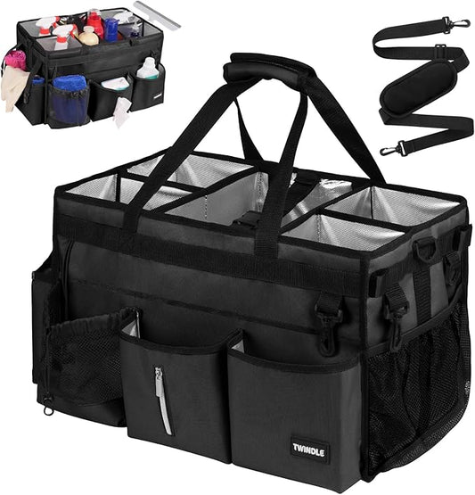 Large Cleaning Caddy For Cleaning Supplies,Cleaning Bag With Waist Belt & Shoulder Straps, Detachable Divider,Cleaning Supply Caddy For Housekeepers & Cleaners by TWINDLE