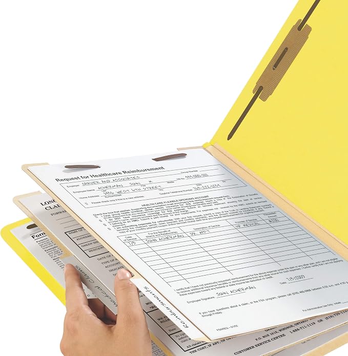 Smead Classification File Folder, 2" Expansion, 2/5-Cut Tab, Letter Size, 10 per Box (2 Dividers, Yellow) - Image 4