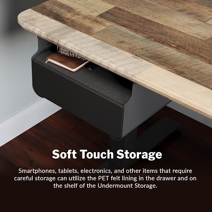 Vari Steel Under Desk Storage Organizer with Drawer - Slim Hanging File Storage Shelf and Stationary Tray - Easy Assembly - Home Office VariDesk Accessory - Black, 13.39" x1 9.29" x 9.45" - Image 4