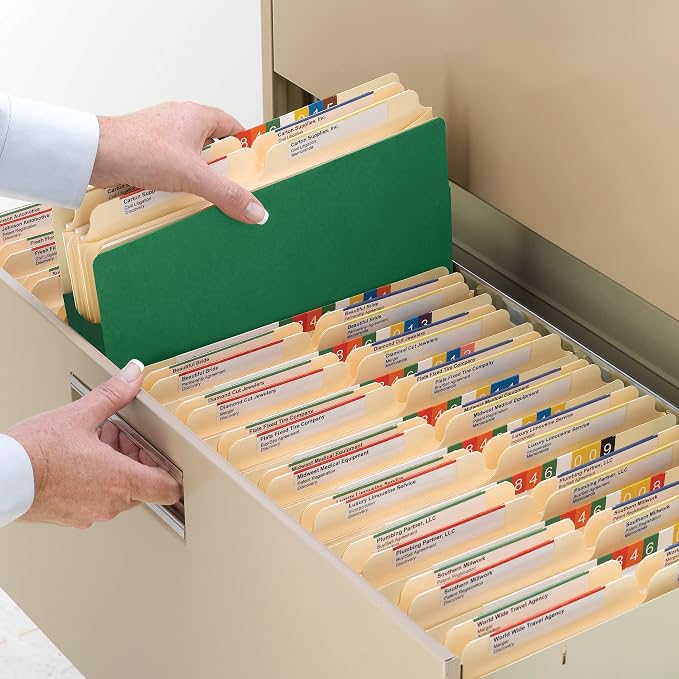 Smead File Pocket, Straight-Cut Tab, 5-1/4" Expansion, Letter Size, Green, 10 per Box (73236) - Image 2