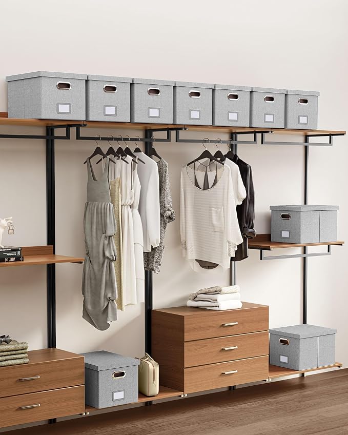 File Organizer, File Box, File Cabinet for Letter File Folder Storage, Hanging File Organizer for Office/Decor/Home,Document Organizer, 1 Pack,Gray-White-Box Only - Image 7