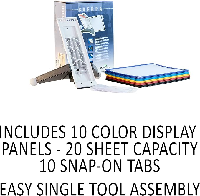 Durable Desktop Reference System with 10 Double-Sided Panels - Letter-Size 8.5" x 11" Inches - Assorted Colors SHERPA Design - Desk Reference Organizer - Image 5