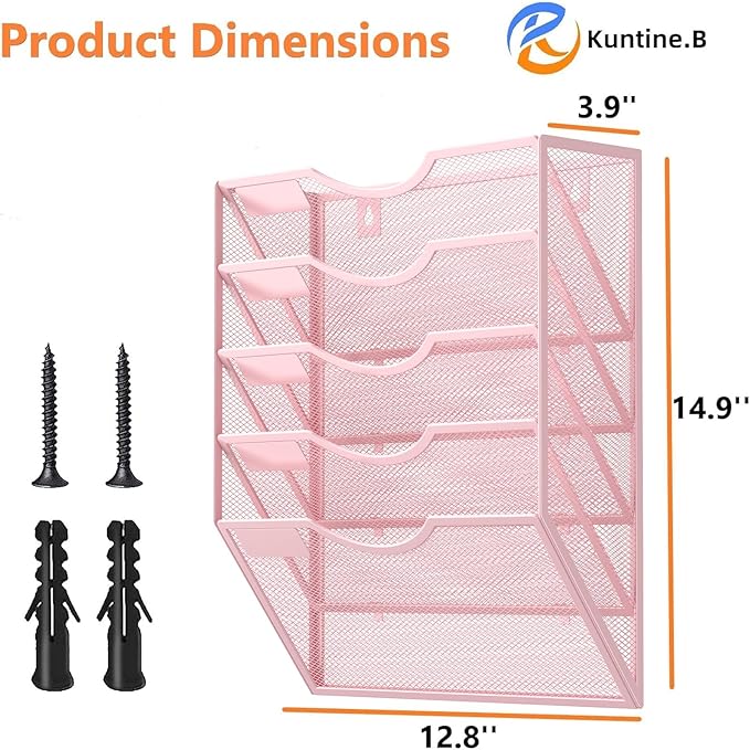 Kuntine.B Wall File Organizer Office Hanging Magazine Holder Wall File Organizer for Office Home - Image 2