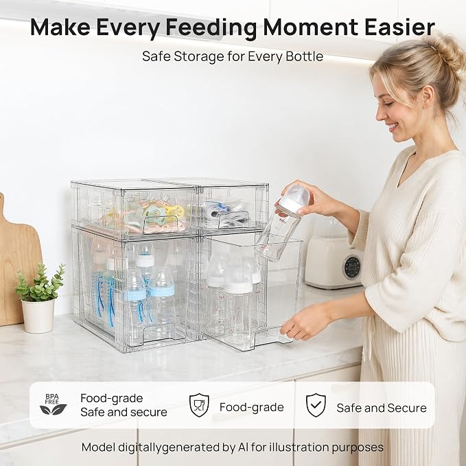 Vtopmart Clear Stackable Storage Drawers - Image 3