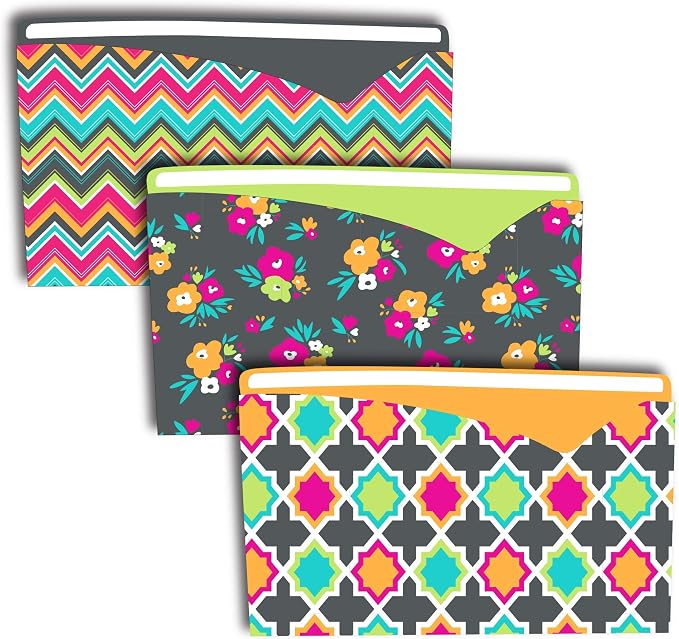 C-Line Write-On File Jackets, Bold Basics Design, Pack of 6 (63550) by C-Line
