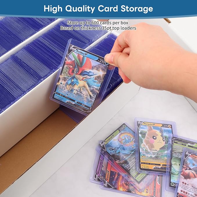 4 Pack Trading Card Storage Box, 2340 Count Card Storage Box White Sports Cards Storage Box Card Organizer Box Trading Card Box for Storing Protecting and Organizing Soccer Basketball Game Cards - Image 5