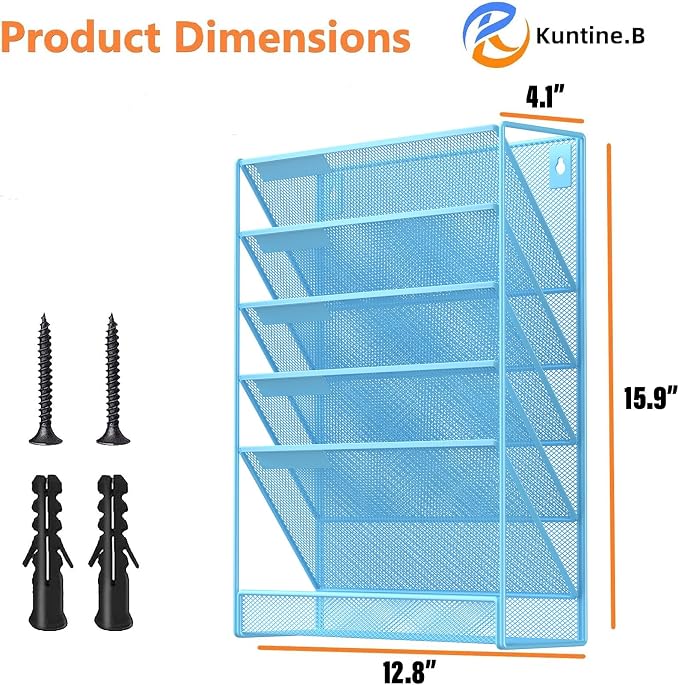 Kuntine.B Wall File Organizer Office Hanging Magazine Holder Wall File Organizer for Office Home - Image 2