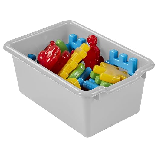 ECR4Kids Scoop Front Storage Bins, Multipurpose Organization, Light Grey, 10-Piece - Image 11