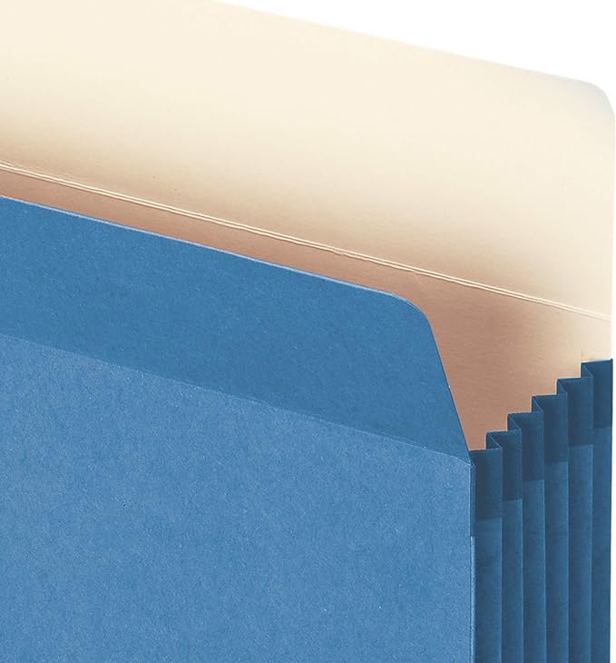 Smead File Pocket, Straight-Cut Tab, 5-1/4" Expansion, Legal Size, Blue, 10 per Box (74235) - Image 3