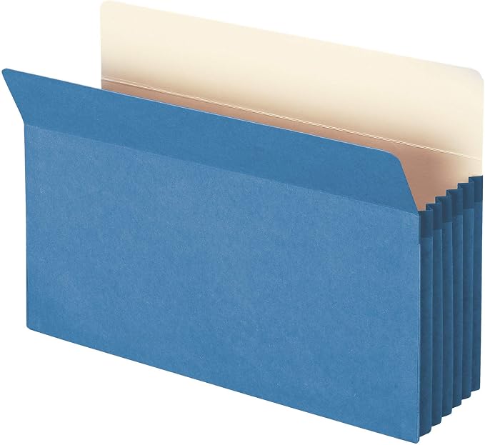Smead File Pocket, Straight-Cut Tab, 5-1/4" Expansion, Legal Size, Blue, 10 per Box (74235) by SMEAD
