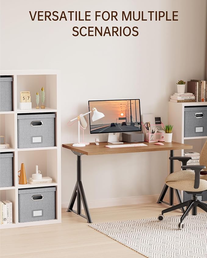 File Organizer, File Box, File Cabinet for Letter File Folder Storage, Hanging File Organizer for Office/Decor/Home,Document Organizer, 1 Pack,Gray-White-Box Only - Image 6