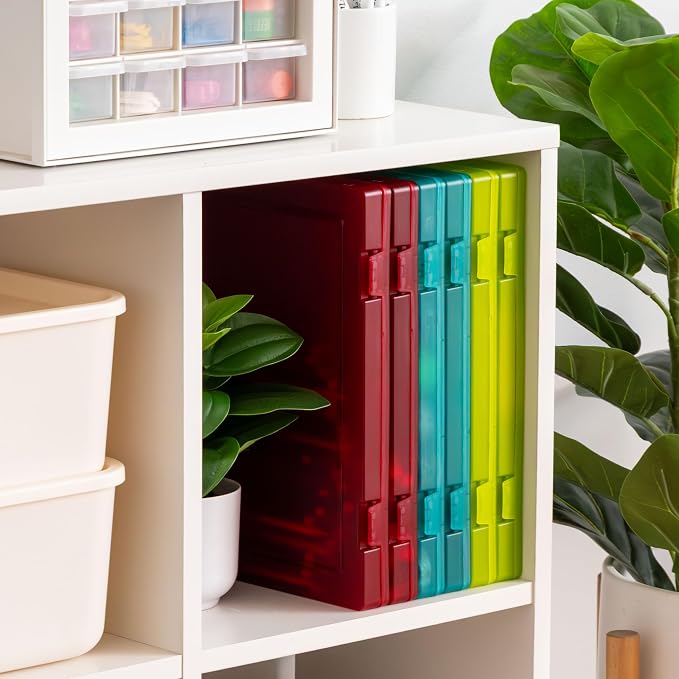 IRIS USA File Box |Made in USA| Fits 8.5"x11" A4 Paper, (6-Pack) - Multi | Organizing Study Cases with Built-In Handle & Snap-Tight Lids, Containers for Puzzles, Scrapbooking, Craft & Art Supplies - Image 4