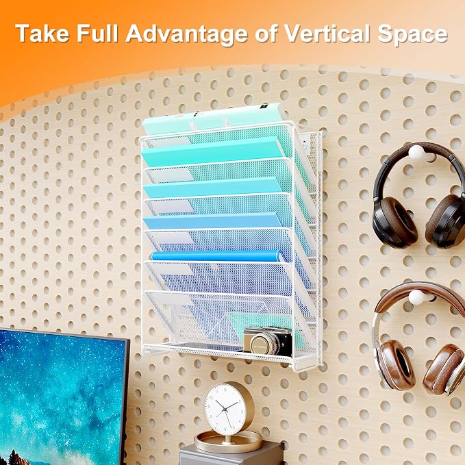 Kuntine.B Wall File Organizer Office Hanging Magazine Holder Wall File Organizer for Office Home - Image 7