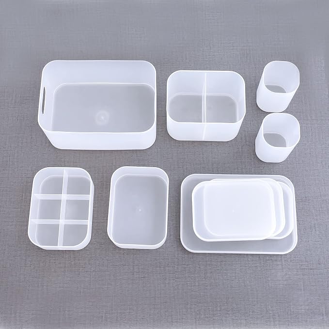 Makeup Organizer Case Set: Stackable Clear Vanity Storage - Multi-size Holder for Makeup, Jewelry, Toiletries - Image 8