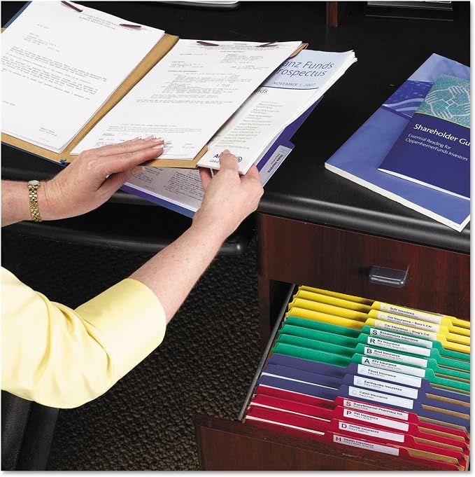 Smead Pressboard Classification Folder with Pocket-Style Divider and SafeSHIELD Fasteners, 2 Dividers, 2" Expansion, Letter Size, Dark Blue, 10 per Box (14077) - Image 4