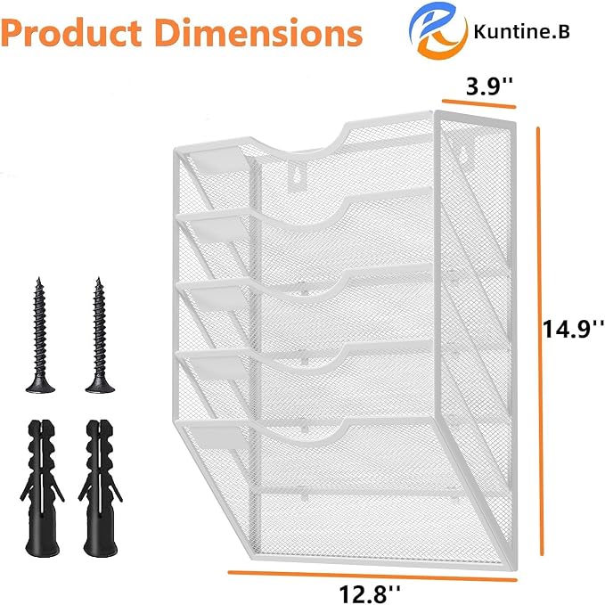 Kuntine.B Wall File Organizer Office Hanging Magazine Holder Wall File Organizer for Office Home - Image 2