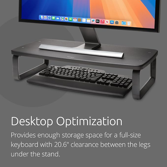 Kensington SmartFit Extra Wide Monitor Stand (K52797WW) Black | Adjustable height, ergonomic design, extra-wide platform raises monitor to eye level - Image 4