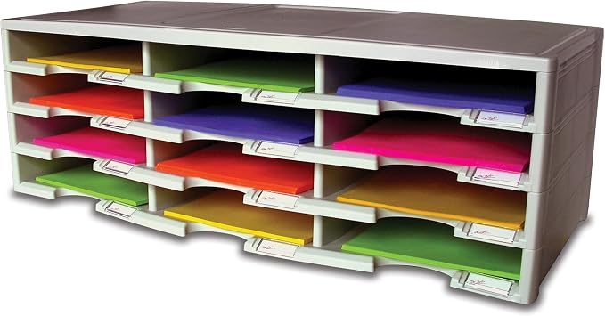 Storex 12-Compartment Literature Organizer/Document Sorter, Grey (61601U01C) | compartment Organizer - Image 3