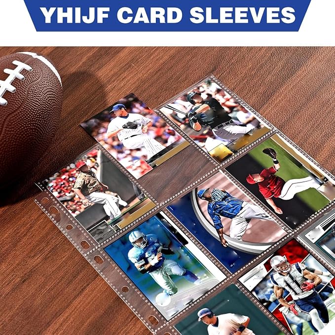 200 Pack 9 Pocket Card Sleeves Binder Sheets, Holds 3600 Cards, Trading Card Sleeves for 3 Ring Binder, Protective Pages Sheets for Baseball, Football, Business, Game Cards - Image 5