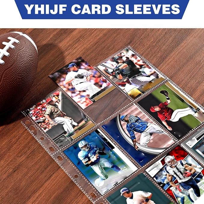 200 Pack 9 Pocket Double Side Card Sleeves Binder Sheets, Holds 3600 Cards, Trading Card Binder Sleeves for 3 Ring Binder, Card Sleeve Pages for Baseball, Football, Business, TCG, Kpop Cards - Image 3