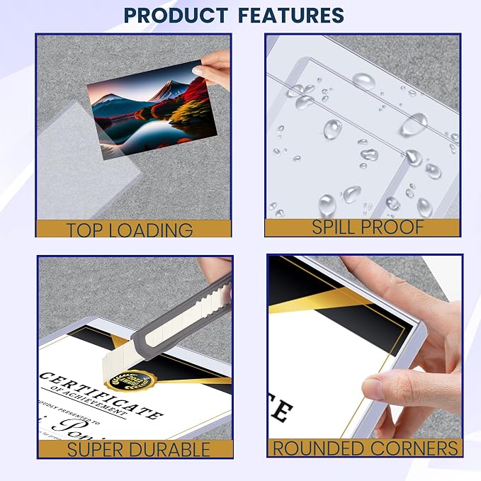 5 Pack 8.5 x 11 Rigid Print Protectors, Acid Free Sheet Protectors | Page Protectors, Document Protectors, Clear Plastic Sleeves for Paper, Birth Certificate Holder, Top Loading, Photos - Image 3