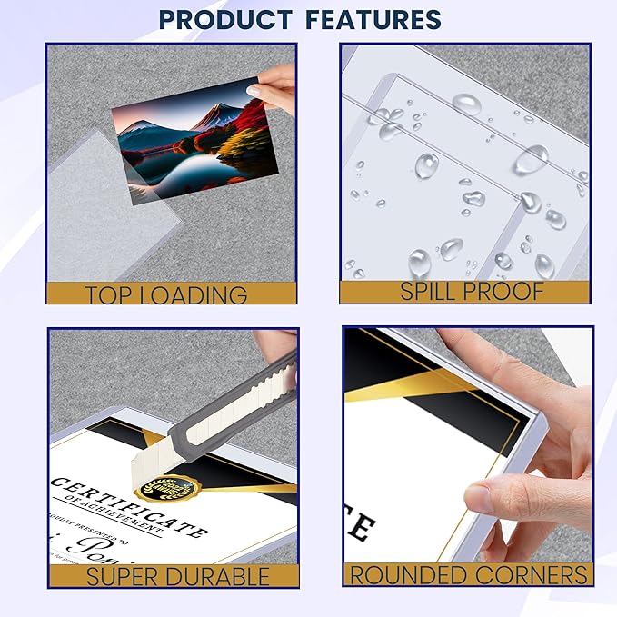 25 Pack 8.5 x 11 Rigid Print Protectors, Heavy Duty Page Protectors | Hard Plastic PVC, Clear Top Loaders, Acid Free Archival Safe, Waterproof, Document Protectors, Birth Certificate Holder - Image 2