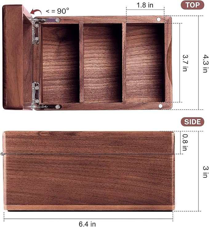 MaxGear Walnut Wood Business Card Organizer for 2.2" x 3.5" Cards | Business Card Holder for Desk, Index Cards Box Holds 300 Cards, Includes A-Z Tabs, Desktop Organizers for Office, Home - Image 7