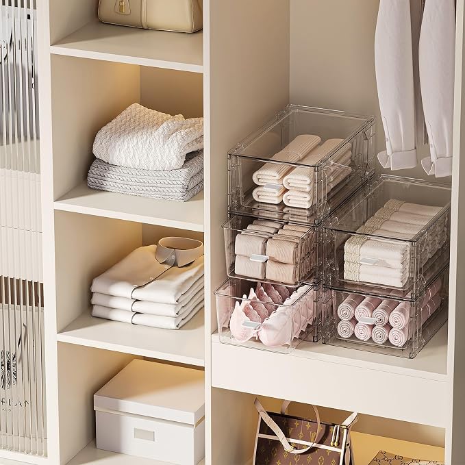 clear Drawer-Type Plastic Storage Box Bins Organizer，Family First Aid Kits Medicine cabinet Box Organizer,Closet ，Shelf，Ointments, Adhesive Bandages，Cosmetics,Office Items (clear, ZZ6L) - Image 4