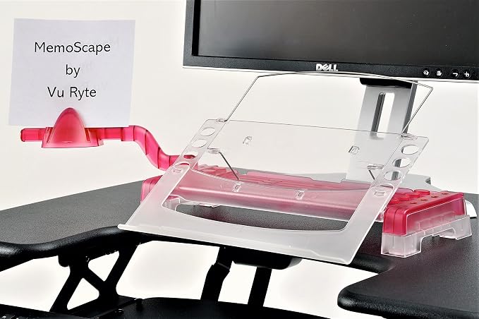 MemoScape Adjustable in-Line Document Holder for Typing | Reduces Neck Strain, Improves Focus, Boosts Desk Organization, and Workflow | Paper Holder Stand for Desk and Home Office - Pink (VUR 4000) - Image 5